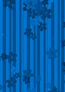 蓝色条纹花朵图案背景
