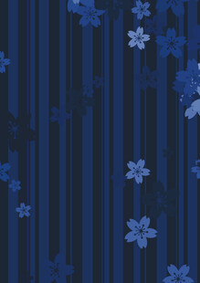 蓝底条纹花朵背景图案
