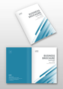 蓝白简约商务画册封面