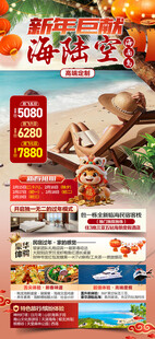 新年海南三亚春节旅游海报