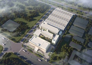 现代化工厂鸟瞰图