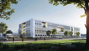 现代风格多层办公建筑外观