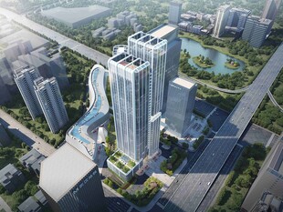 现代都市摩天大楼鸟瞰图