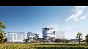 现代城市办公建筑群景观