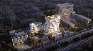 现代建筑群鸟瞰效果图