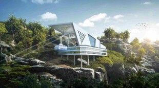 山林中的现代风格观景小屋