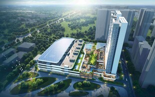 现代城市建筑群俯瞰图