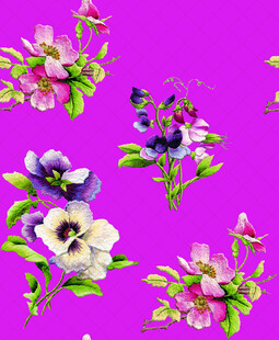 紫色背景花卉图案设计