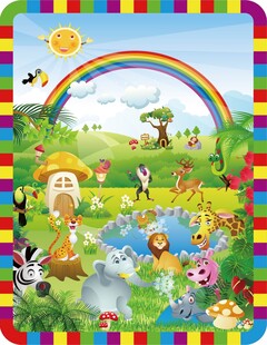 儿童乐园中的多彩动物世界