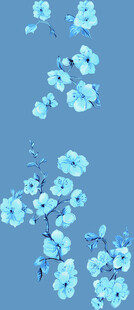 蓝色花朵图案设计素材
