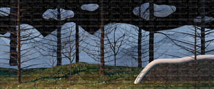 雪山风景枯树三维场景