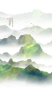 玄关意境山水画