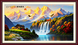 田园油画日照金山