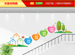 心理咨询室楼梯文化墙