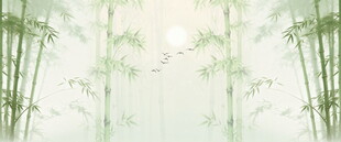 新中式灯箱水墨竹子