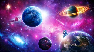 浩瀚星空宇宙星球外太空流星背景