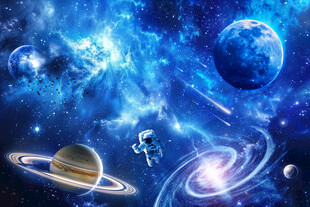 外太空宇宙星球银河黑洞流星背景