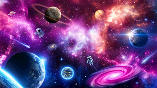 唯美星空宇宙外太空星球黑洞背景