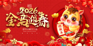 2026马年春节元旦活动背景