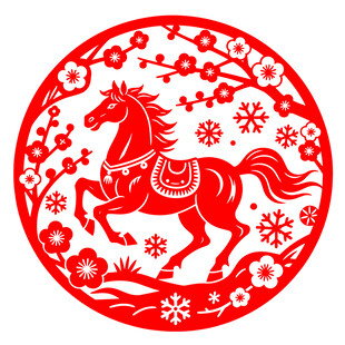 马年剪纸图案