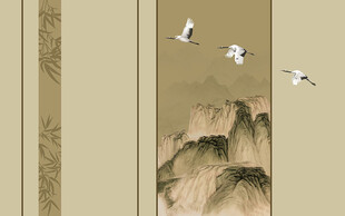 新中式山水背景墙