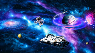 宇宙飞船宇宙星空