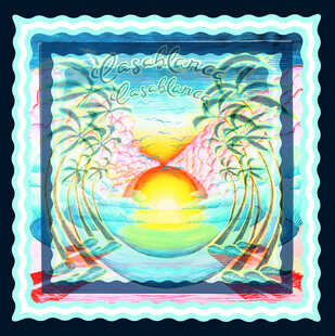 梦幻沙漏与日出风景图案