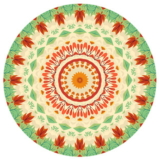 圆形彩色地毯印花