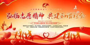 弘扬志愿精神共建和谐社会展板