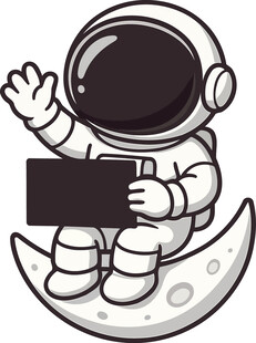 月球上的宇航员展示平板