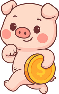 小猪抱金币