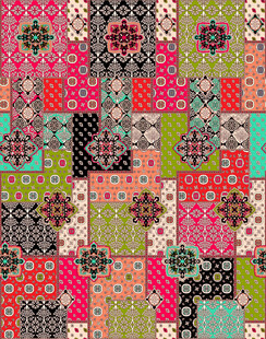 多彩拼布图案 民族风满满