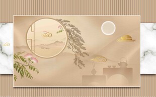 中式古风月夜庭院图景