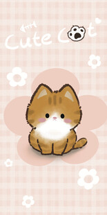 可爱卡通大橘猫咪插画