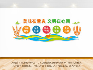 食堂文化墙设计效果图