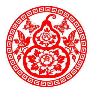 圆形葫芦形状剪纸