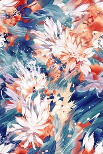 水彩花卉图案色彩绚丽