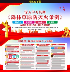 森林草原防灭火条例展板