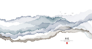 抽象水墨线条画