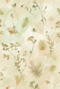 清新植物水彩纹理背景图