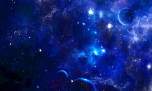 蓝色星空软膜天花灯箱