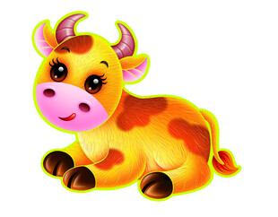 可爱卡通小牛形象