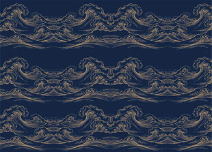 中式海浪纹传统图案设计