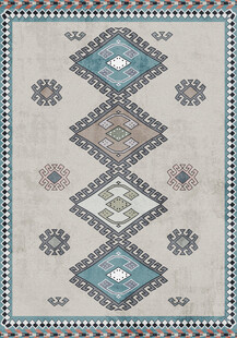 几何图案民族风地毯设计