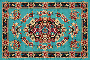 精美复古风蓝色花纹地毯