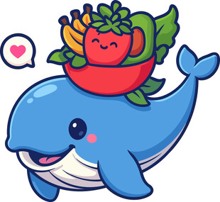 水果伙伴与蓝鲸的快乐旅程