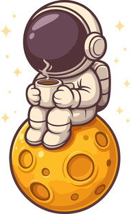 宇航员坐于月球上