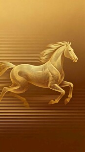 金色骏马奔腾