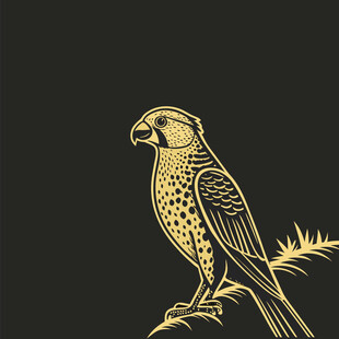 金色鹦鹉立于枝桠