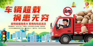 治理超限超载展板